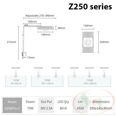 Đèn led Week Aqua Z series Z200, Z250, Z400 Pro RGB UV bể thủy sinh cá tép cảnh