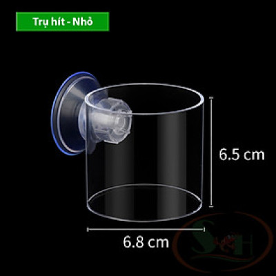 Khay trụ acrylic hít kẹp giữ thức ăn nổi cho cá ăn tầng mặt