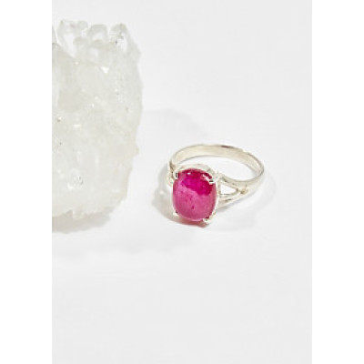 Nhẫn bạc đá Ruby oval ni16  mệnh hỏa , thổ - Ngọc Quý Gemstones