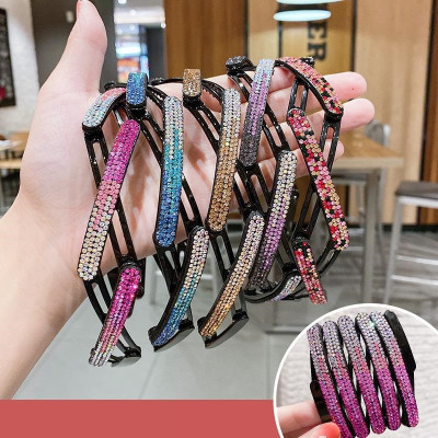 Cài tóc gấp gọn đính đá ( giao màu ngẫu nhiên như hình )