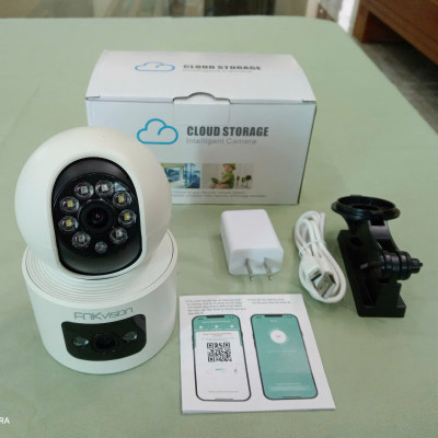 Camera Wifi 2 Mắt 8MpX Siêu Nét Xoay 360 Độ - Đàm Thoại & Chống Trộm Hiệu Quả