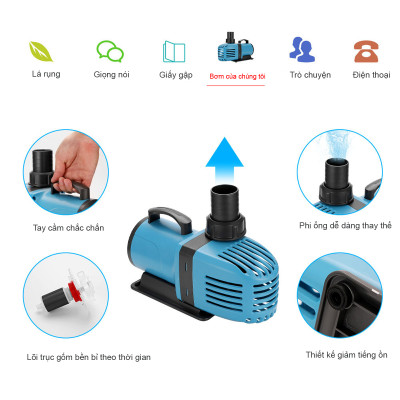 Máy bơm nước HB25000 ( 200W - 25000L/Hr) cao cấp bơm lọc nước bể cá, hồ cá Koi tiểu cảnh non bộ, sinh hoạt cao cấp 