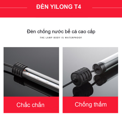 Đèn led bể cá 40 - 50cm YILONG T4-40LED ánh sáng trắng cao cấp