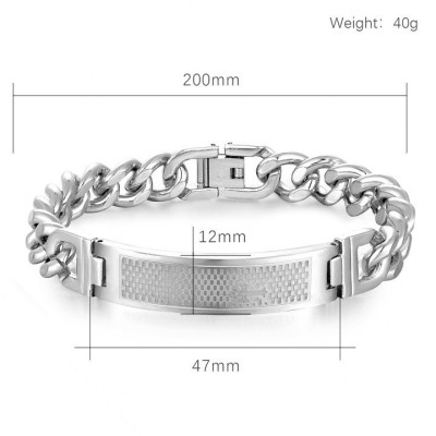 Vòng tay nam mặt chữ nhật chấm ca rô hình thập giá MST91