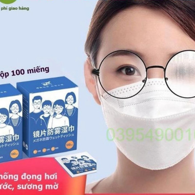 khăn Lau Kính Nano Hộp 100 Miếng Giấy Lau Kính Chống Bám Hơi Nước, Vân Tay Bụi Bẩn