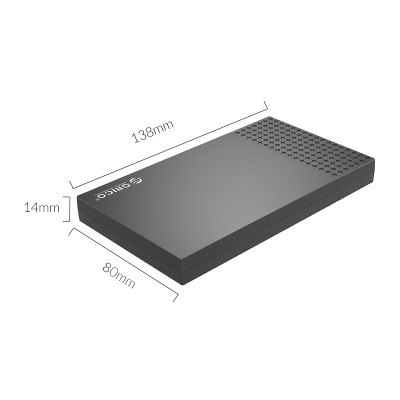 Hộp Đựng Ổ Cứng ORICO 2526C3-BK (Đen) 2.5"" SSD/HDD SATA 3 USB 3.1 Type-C Hàng Chính Hãng