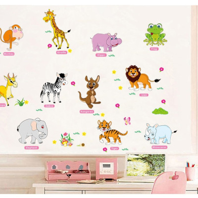 Decal dán tường Vườn thú tiếng anh 2 AmyShop DB074