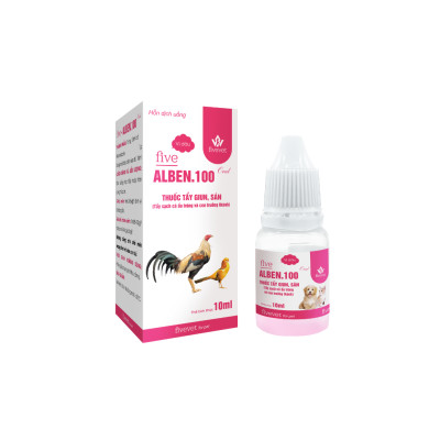 Five-Alben100 Oral For Pet - Thuốc Tẩy Giun, Sán Cho Gà Đá, Chim Cảnh, Thú Cưng (10ml)