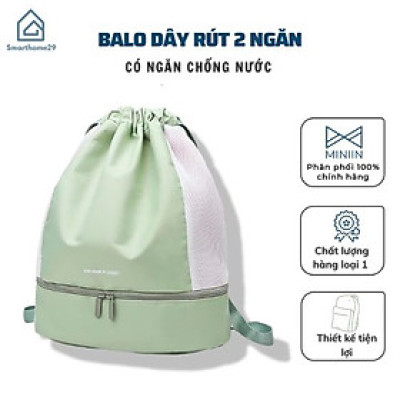 Balo Dây Rút Nam Nữ Đi Biển Tập Gym Có Ngăn Tách Đồ Khô Ướt Nhỏ Gọn Nhẹ Màu Sắc Tươi Mới - Hàng Loại 1 - Chính Hãng MINIIN