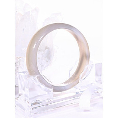 Vòng tay đá mã não lông chuột liền khối bản hẹ trung mệnh kim, thủy - Ngọc Qúy Gemstones