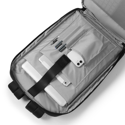 Balo laptop 15” KINGBAG ZELOS thời trang, tích hợp cổng USB đa dụng, vải trượt nước, màu đen - Hàng chính hãng