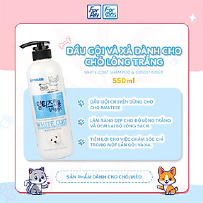 Dầu Gội Và Xả Dành Cho Chó Lông Trắng Forcans 550ml