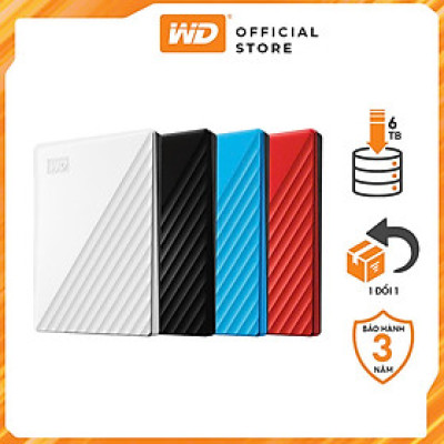 Ổ cứng di động HDD WD My Passport dung lượng 6TB USB 3.2 Gen 1 tương thích Windows và Mac hàng chính hãng