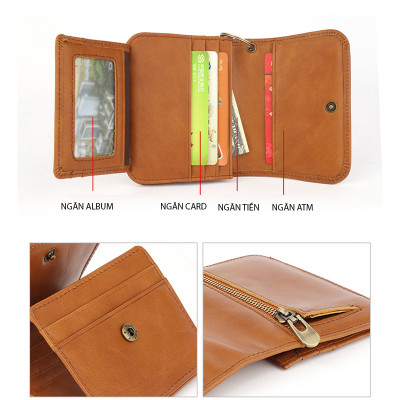 Ví nữ DA BÒ THẬT phong cách mới  - BEE GEE VNU1009A