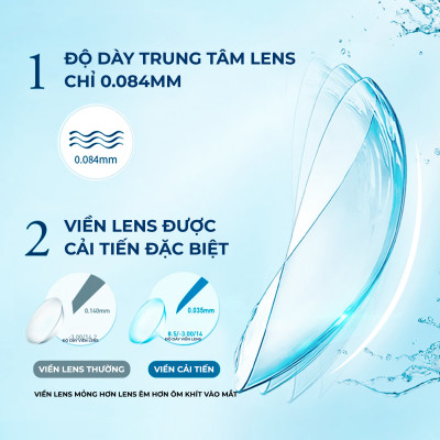 Kính áp tròng viễn thị trong suốt COSMO | Angel Eyes Contact Lens | Độ viễn +0.50 đến +6.00 (Có hỗ trợ viến lệch)