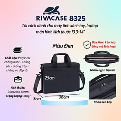 Cặp Xách Laptop RIVACASE 8325 13.3 inch - Bảo Hành 24 Tháng - Hàng Chính Hãng