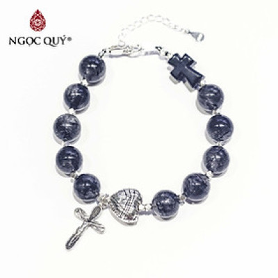 Vòng mân côi đá thạch anh tóc đen phối charm bạc mệnh thủy, mộc - Ngọc Quý Gemstones