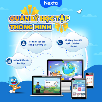 Máy tính bảng học tập thông minh Nexta Edutab Kid cho bé từ 5-8 tuổi - quản lý thời gian cho trẻ - 1 đổi 1 trong vòng 30 ngày, bảo hành 12 tháng