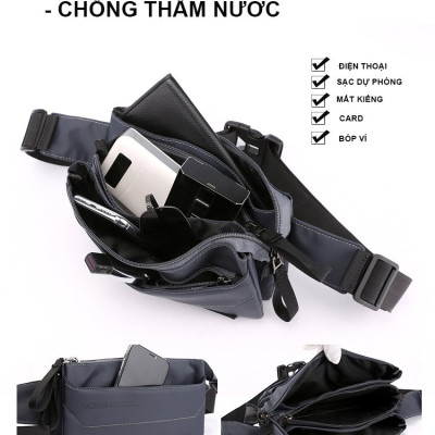 Combo Túi đeo chéo, ba lô Nam Nữ thời trang UNISEX BEE GEE 5104 tặng túi bao tử BEE GEE 130