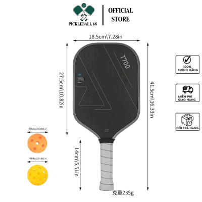 [Hoả tốc] Vợt pickleball Carbon T700 cao cấp phù hợp cho mọi người - Tặng kèm 2 trái banh Pickleball