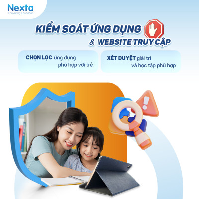 Máy tính bảng học tập thông minh Nexta Edutab Pro cho trẻ 9-12 tuổi - giải pháp học tập - quản lý thời gian cho trẻ - bảo hảnh 12 tháng