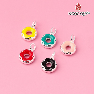 Charm bạc treo hình bánh donut - Ngọc Quý Gemstones
