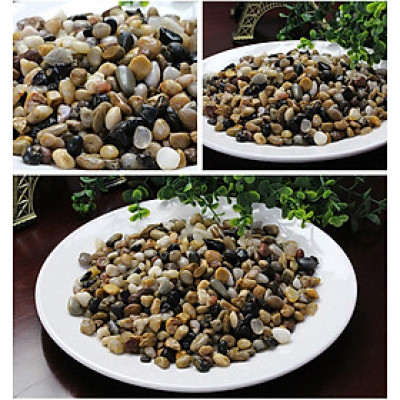 Sỏi Suối 3 Màu (1.2KG, size to ) - Trang Trí Bể Cá, Thủy Sinh, Tiểu Cảnh, Lọc Nước Hiệu Quả 