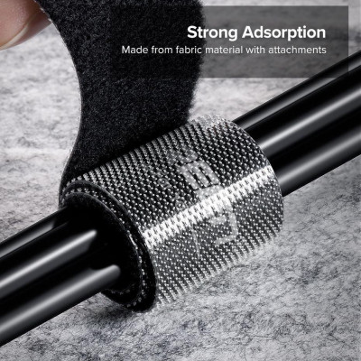 Ugreen UG60483LP124TK 0.5M cỡ 15mm băng dán Velcro màu đen ngang 1.5cm - HÀNG CHÍNH HÃNG