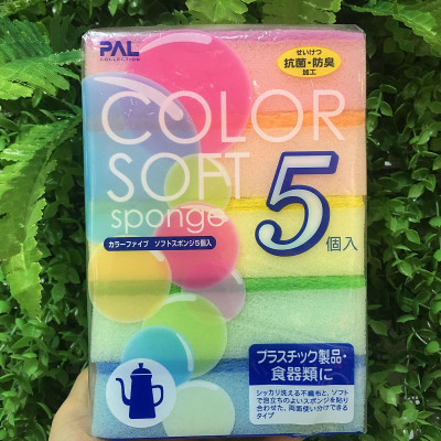 Set 05 miếng rửa chén, chà nồi, chính hãng Seiwa Color - Hàng nội địa Nhật Bản