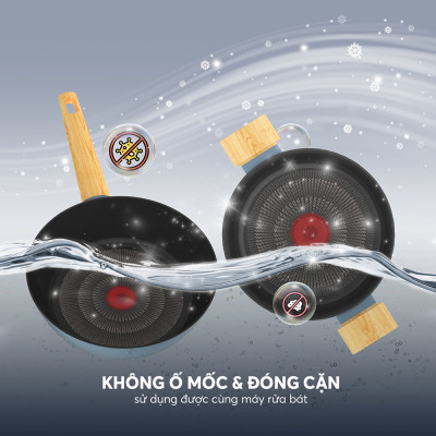 Bộ nồi chống dính vân gỗ Elmich Nature EL-5206MG04 size 18, 20, 24 chảo 26cm