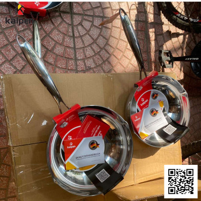 Chảo sâu lòng Inox 304 đúc liền khối 3 lớp miệng rót Kalpen Zenger 28cm, bảo hành 5 năm