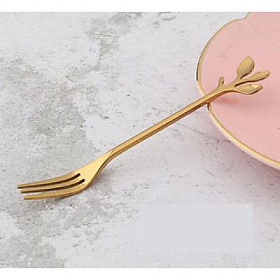 Thìa rĩa lá phong cách Vintage thời thượng hoàng kim hợp kim tạo hình 3 lá - tht111