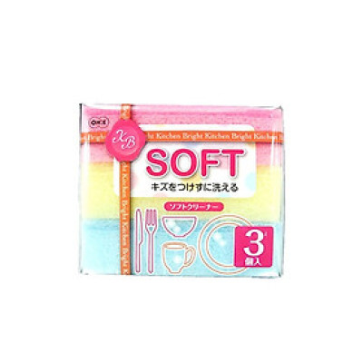 Set 03 miếng mút rửa chén bát Ohe - Hàng nội địa Nhật Bản nhập khẩu chính hãng