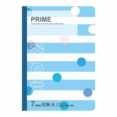 Vở kẻ ngang may dán gáy Prime KLONG B5 80 trang 70/76; MS: 892