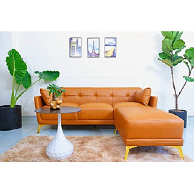 Băng ghế Bao Rạp 2023 Juno Sofa màu cam và đôn góc 60 x 80 cm 