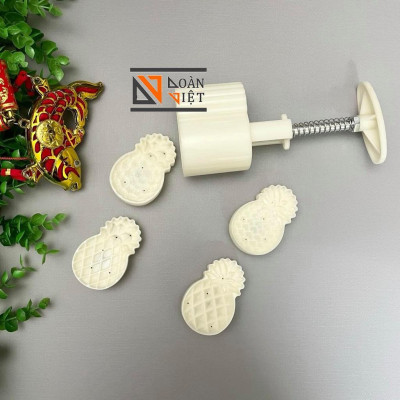 Khuôn Trung Thu 3D Siêu Sắc Nét - Hình QUẢ DỨA (THƠM) 4 mặt 50g,. Chuyên phục vụ Sp Gia dụng, Khuôn làm bán