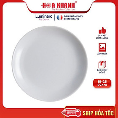 Đĩa Thủy Tinh Luminarc Granit 19cm đựng thức ăn, cường lực, kháng vỡ - Bộ 3 đĩa - P0704