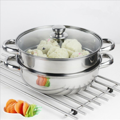 Nồi hấp inox 2 tầng tiện dụng chắn chắn không gỉ sét