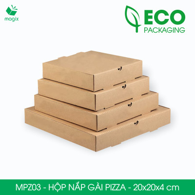 MPZ03 - 20x20x4 cm - 20 Hộp nắp gài pizza đa dụng - Hộp nắp gập, hộp carton gói hàng, hộp quà