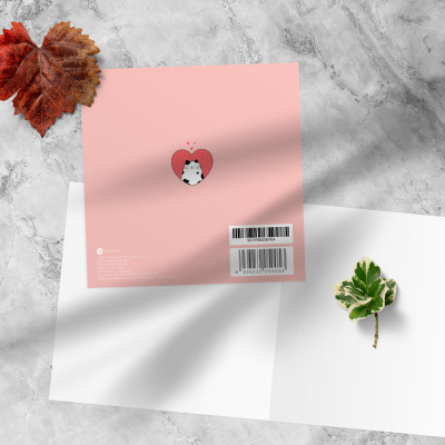 Thiệp tình yêu, Valentine, cặp đôi, SDstationery Nhà Là Nơi, hình đôi mèo dễ thương, vuông 12x12 cm