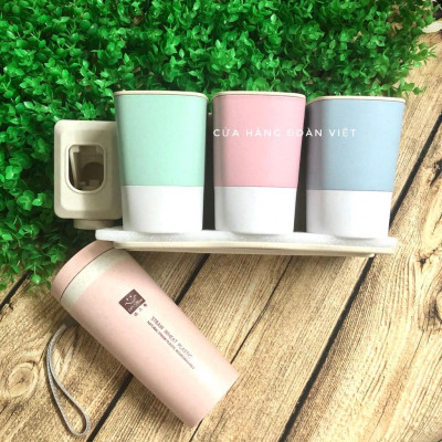 [MỚI] Dụng Cụ Để Kem Đánh Răng, Bàn Chải Nhựa Lúa Mạch C.Lượng + Tặng Kèm Bình Giữ Nhiệt. Chuyên phục vụ Sp Gia dụng, Kh