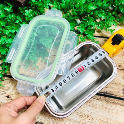 COMBO Bộ 3 Hộp BẢO QUẢN thực phẩm INOX 304 có NẮP. DỤng cụ đựng chứa trữ ĐA NĂNG trong tủ lạnh AN TOÀN SỨC KHOẺ. Chuyên