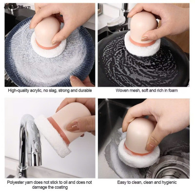 Set 2 Miếng Bọt Xốp Rửa Chén Đa Năng Có Tay Cầm - Dễ Dàng Vệ Sinh Bát Đĩa - HÀNG CHÍNH HÃNG MINIIN