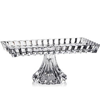 Chân bồng pha lê chữ nhật Rogaska Crown Jewel Platter 35 x 19 cm Hàng chính hãng