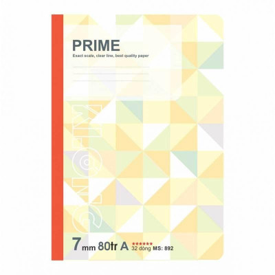Vở kẻ ngang may dán gáy Prime KLONG B5 80 trang 70/76; MS: 892