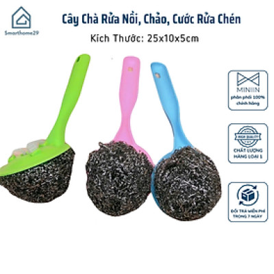 Cây Chà Rửa Nồi Chảo, Cước Rửa Chén Có Cán Cầm, Thiết Kế Thông Minh - HÀNG CHÍNH HÃNG MINIIN