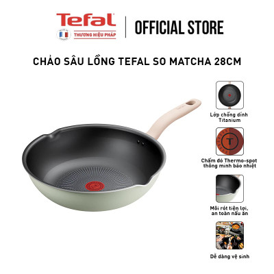 Bộ nồi chảo Tefal So Matcha - Nồi 24cm, Chảo 20cm, Chảo sâu 28cm, Xẻng, Vá