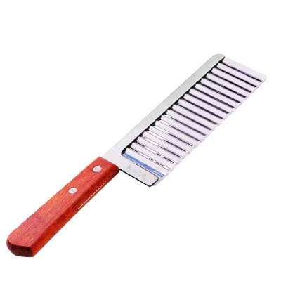 Dao Cắt Lát Sóng Củ Quả Cán Gỗ - Dao Tạo Hình Lượn Sóng Trang Trí Thực Phẩm