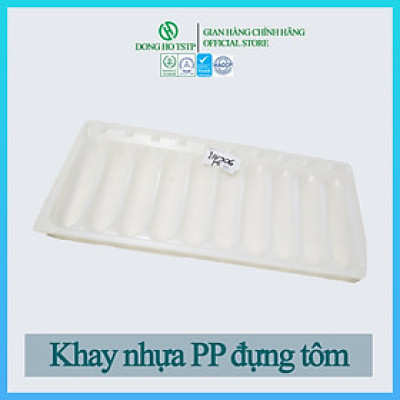 Combo 10 cái khay nhựa PS loại 10 con bảo quản và giữ dáng tôm tẩm bột/chiên