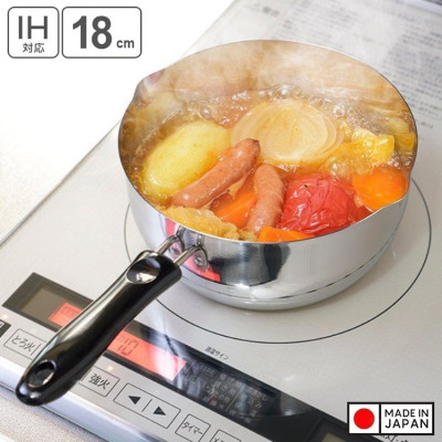 Nồi quánh inox dùng cho bếp từ Pearl Metal Φ18cm - Hàng nội địa Nhật Bản, nhập khẩu chính hãng (#Made in Japan)
